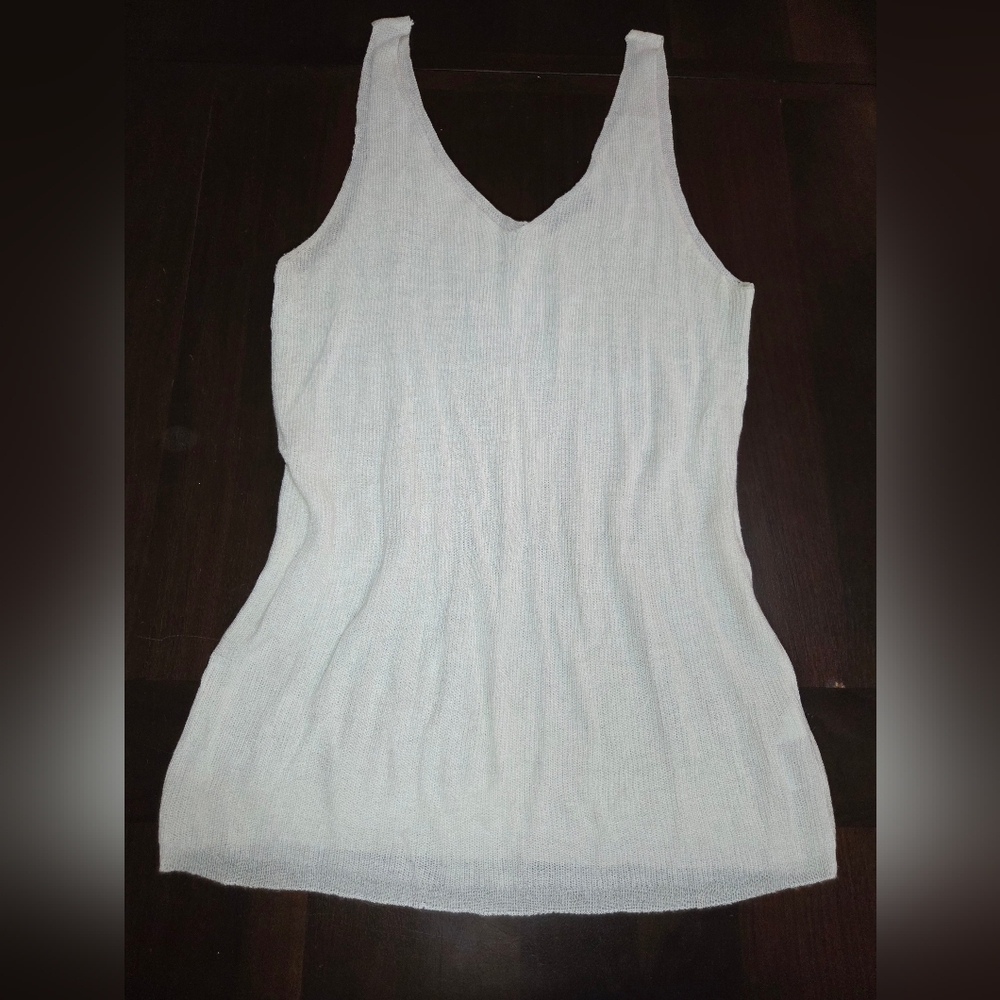 Tahari White Knit Tank Top